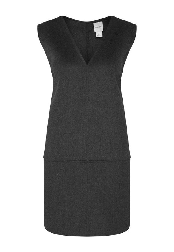 Calvin Klein Sukienka dzianinowa LV044D017G Szary Relaxed Fit. Kolor: szary. Materiał: syntetyk