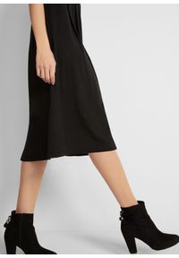 bonprix - Sukienka midi z bawełnianego dżerseju. Kolor: czarny. Materiał: jersey, bawełna. Długość: midi #2