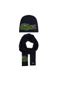 Lacoste Zestaw Szalik i Czapka RB1515-00 Granatowy. Kolor: niebieski. Materiał: wełna