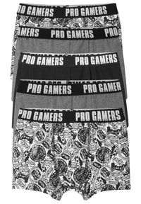 bonprix - Bokserki z miękką bawełną (5 par). Kolor: czarny. Materiał: elastan, bawełna. Wzór: nadruk, napisy #1