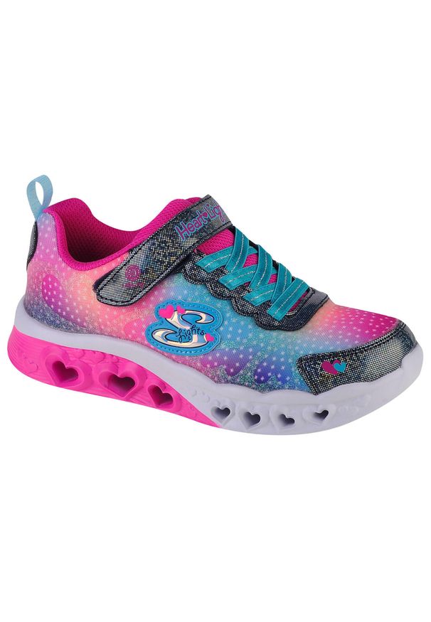 skechers - Buty do chodzenia dla dzieci Skechers Flutter Heart Lights. Zapięcie: rzepy. Kolor: wielokolorowy. Materiał: materiał, syntetyk. Szerokość cholewki: normalna. Model: Skechers Sport. Sport: turystyka piesza