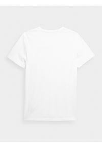 4f - T-shirt regular z nadrukiem męski. Kolor: biały. Materiał: bawełna. Wzór: nadruk #2