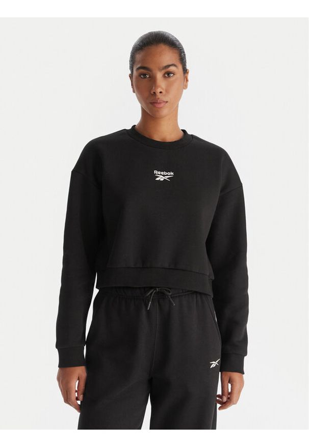 Reebok Bluza Hazel RK25172CCW Czarny Regular Fit. Kolor: czarny. Materiał: bawełna, syntetyk