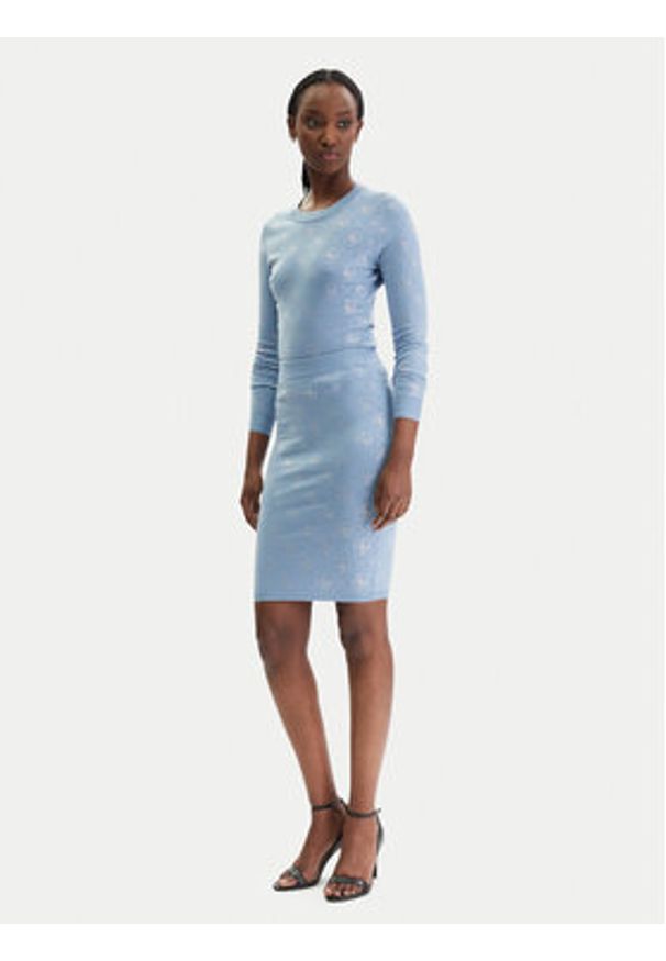 Guess Spódnica mini W6RD0O Z3JD2 Błękitny Regular Fit. Kolor: niebieski. Materiał: syntetyk