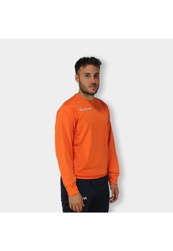 Bluza piłkarska dla dorosłych Givova Maglia One pomarańczowa. Kolor: pomarańczowy. Materiał: polar, poliester. Sport: piłka nożna