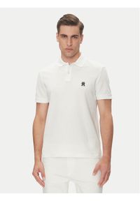 TOMMY HILFIGER - Tommy Hilfiger Polo MW0MW33167 Biały Regular Fit. Typ kołnierza: polo. Kolor: biały. Materiał: bawełna