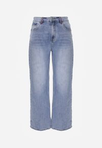 Born2be - Niebieskie Jeansy z Bawełną Szerokie z Wysokim Stanem Artilla. Okazja: na co dzień. Stan: podwyższony. Kolor: niebieski. Styl: casual, elegancki #8