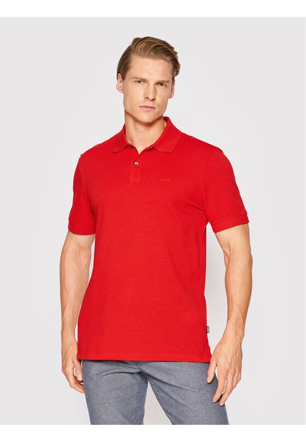 BOSS - Boss Polo Pallas 50468362 Czerwony Regular Fit. Typ kołnierza: polo. Kolor: czerwony. Materiał: bawełna