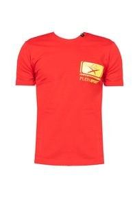 Plein Sport T-shirt | TIPS1105 | Mężczyzna | Czerwony. Okazja: na co dzień. Kolor: czerwony. Materiał: bawełna. Wzór: aplikacja, nadruk. Styl: sportowy #5