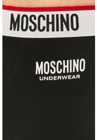 Moschino Underwear - Legginsy. Kolor: czarny. Materiał: bawełna, dzianina, elastan. Wzór: nadruk #2