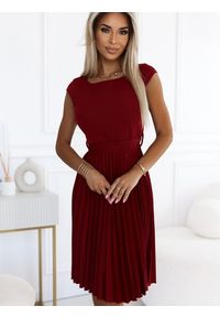 Sukienka Model Lila 311-15 Bordo - Numoco. Długość rękawa: krótki rękaw. Styl: elegancki