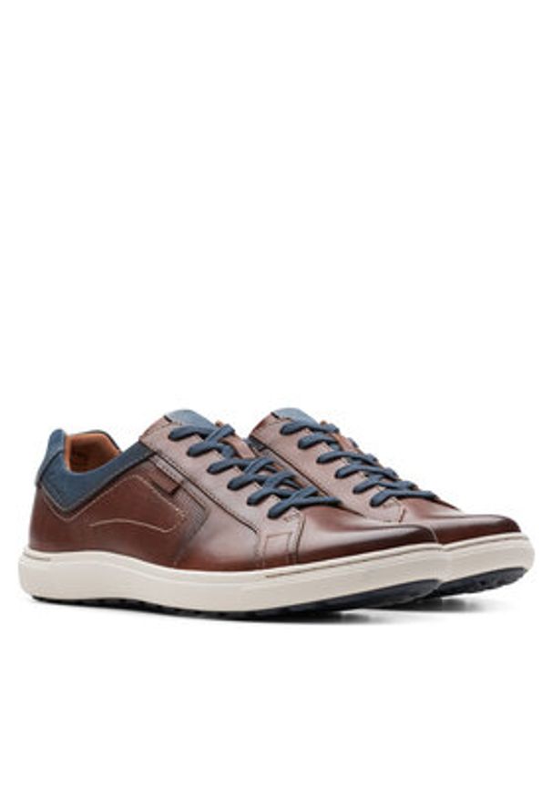 Clarks Sneakersy Mapstone Lace 26176886 Brązowy. Kolor: brązowy. Materiał: skóra