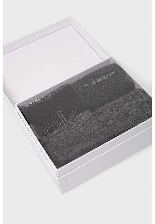 Calvin Klein Skarpetki (3-pack) męskie kolor szary. Kolor: szary