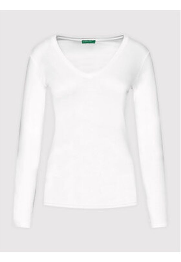 United Colors of Benetton - United Colors Of Benetton Bluzka 3GA2E4245 Biały Regular Fit. Kolor: biały. Materiał: bawełna