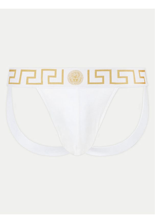 VERSACE - Versace Slipy Jock Strap AUU01017 1A10011 Biały. Kolor: biały. Materiał: bawełna