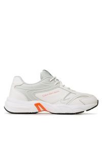 Calvin Klein Jeans Sneakersy Retro Tennis High/Low Frequency YM0YM00637 Biały. Kolor: biały. Materiał: skóra #1