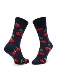 Happy-Socks - Happy Socks Skarpety wysokie unisex CHE01-6050 Granatowy. Kolor: niebieski. Materiał: materiał