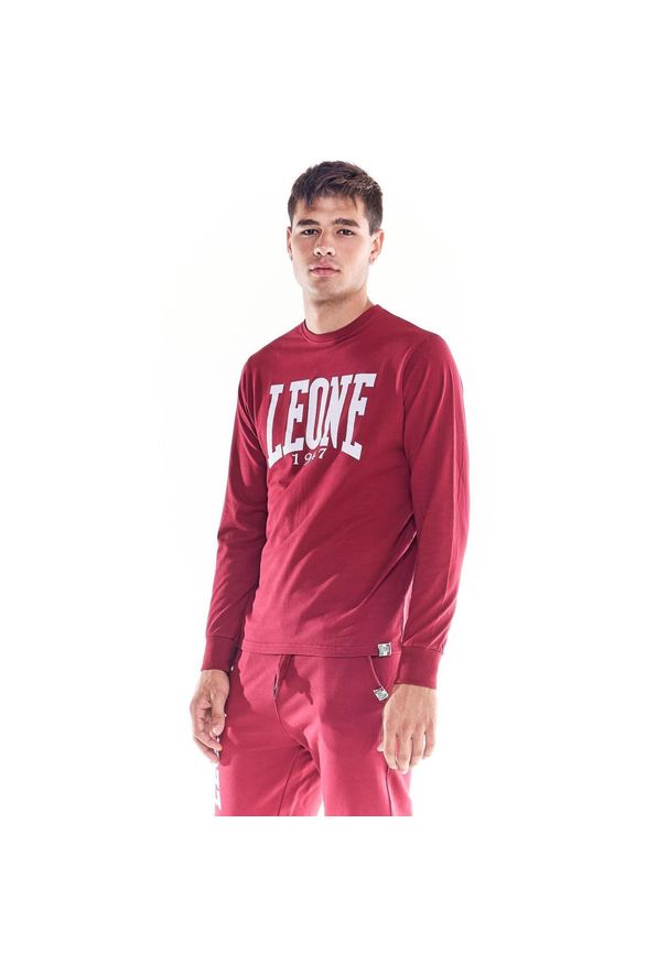 LEONE 1947 APPAREL - Męska koszulka z długim rękawem Leone 1947 Apparel. Kolor: czerwony. Materiał: tkanina. Długość rękawa: długi rękaw. Długość: długie. Sport: fitness