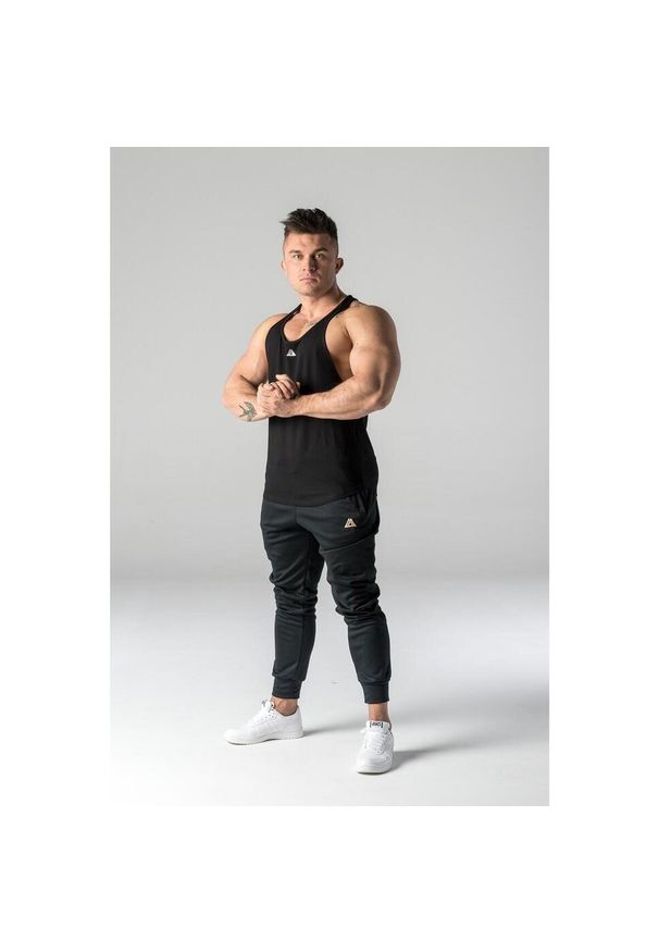 DEADLIFT - Tank top stringer męski Deadlift METALLIC czarny. Kolor: czarny