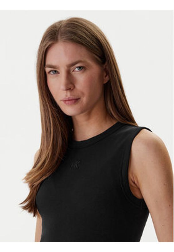 Calvin Klein Jeans Top LV047B265G Czarny Slim Fit. Kolor: czarny. Materiał: bawełna