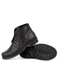 Olivier Buty męskie skórzane Militarne Mpb czarne. Kolor: czarny. Materiał: skóra. Wzór: moro. Styl: militarny #8
