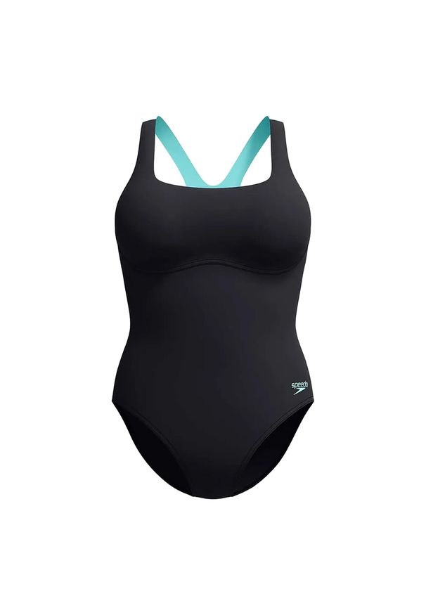 Speedo - Damski Jednoczęściowy Kostium Kąpielowy Z Elastyczną Talią. Kolor: czarny