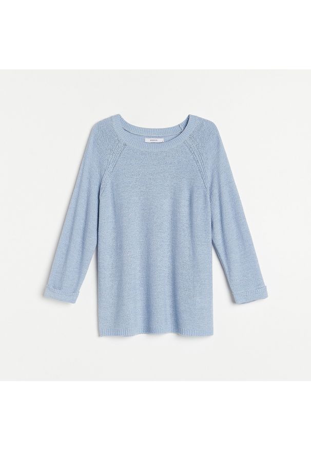 Reserved - Sweter z raglanowymi rękawami - Niebieski. Kolor: niebieski. Długość rękawa: raglanowy rękaw