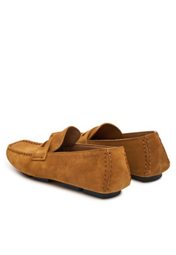 Calvin Klein Mokasyny Square Driver Suede HW0HW02844 Brązowy. Kolor: brązowy. Materiał: skóra, zamsz