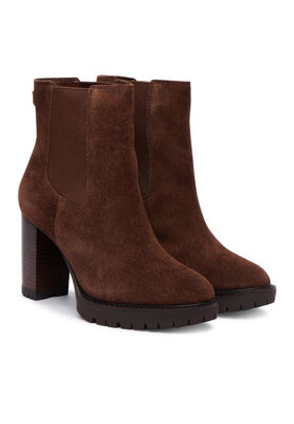 Lauren Ralph Lauren - LAUREN RALPH LAUREN Botki Layne 802942566002 Brązowy. Kolor: brązowy. Materiał: zamsz, skóra