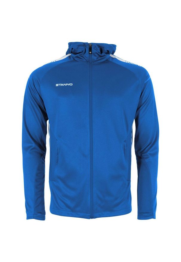 STANNO - Bluza dresowa z kapturem zapinana na zamek Stanno First. Typ kołnierza: kaptur. Kolor: wielokolorowy, niebieski, biały. Materiał: dresówka