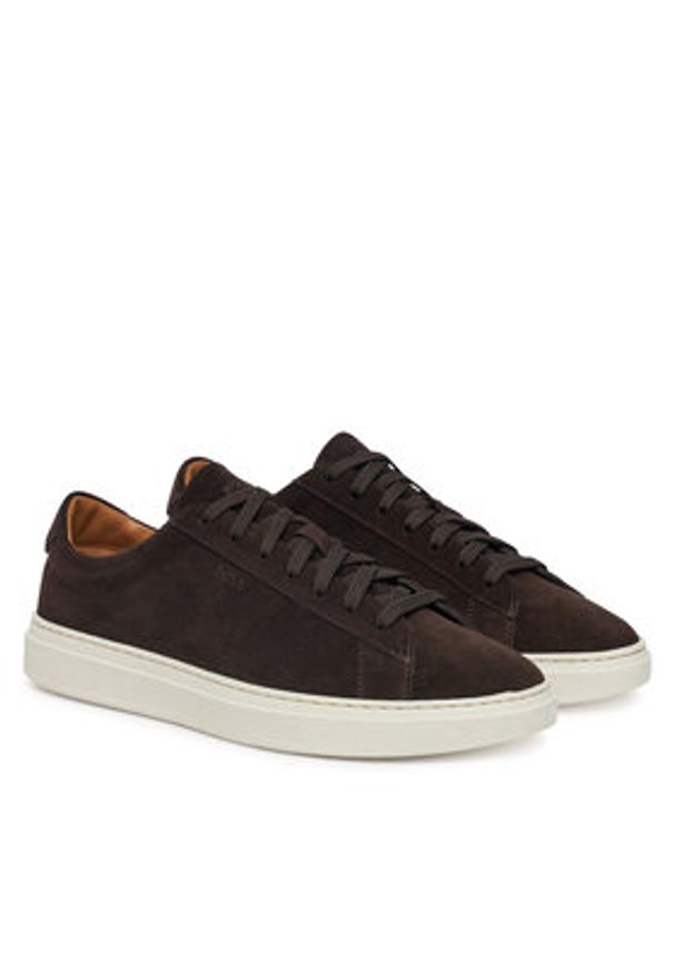 BOSS Sneakersy Kieran 50541868 Brązowy. Kolor: brązowy. Materiał: zamsz, skóra