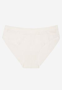 Renee - Białe Majtki Bezszwowe Ozdobione Geometrycznym Wzorem Navlinne. Kolor: biały. Materiał: jeans. Wzór: geometria, aplikacja