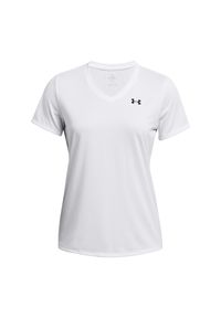 Damski jersey v-neck Under Armour Solid. Kolor: czarny, biały, wielokolorowy. Materiał: jersey. Sport: fitness #1