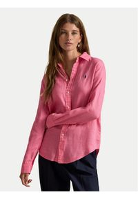 Polo Ralph Lauren Koszula 211970730504 Różowy Regular Fit. Typ kołnierza: polo. Kolor: różowy. Materiał: len #1
