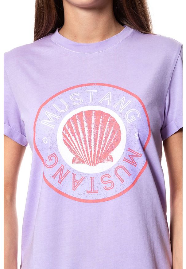 Mustang - MUSTANG T SHIRT DAMSKI Alina C Print 1009475 8076. Wzór: nadruk