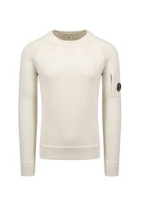 CP Company - Sweter C.P. Company KNITWEAR CREW NECK. Materiał: bawełna, prążkowany. Wzór: aplikacja #1