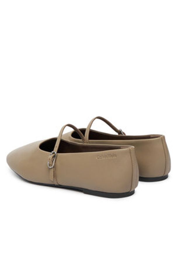 Calvin Klein Baleriny Oblique Ballerina Mj Lth Hdw HW0HW02847 Brązowy. Kolor: brązowy. Materiał: skóra