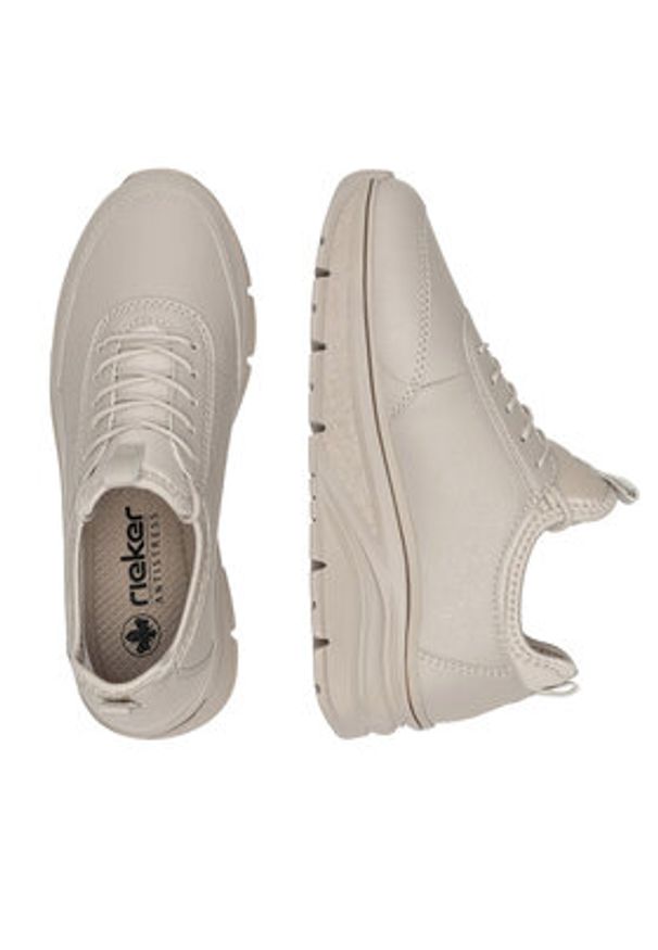 Rieker Sneakersy 48050-60 Beżowy. Kolor: beżowy. Materiał: skóra