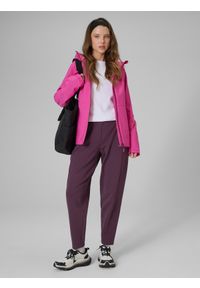 4f - 4F Kurtka przejściowa membrana 5000 damska - różowa L. Okazja: na co dzień. Kolor: różowy. Długość rękawa: raglanowy rękaw. Styl: casual #2