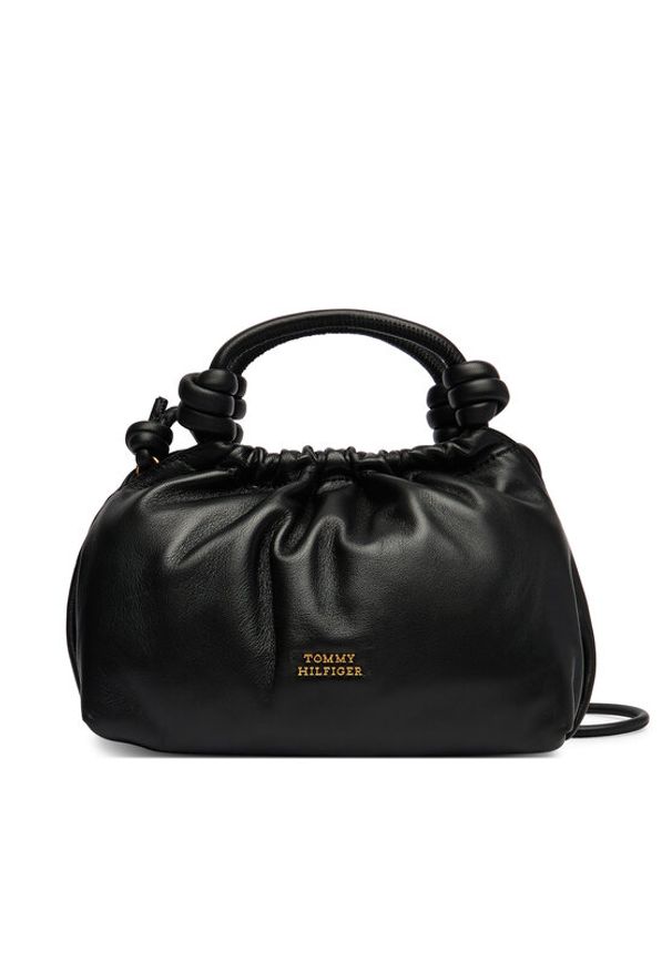 TOMMY HILFIGER - Tommy Hilfiger Torebka Th Soft Leather Med Crossover AW0AW18369 Czarny. Kolor: czarny. Materiał: skórzane