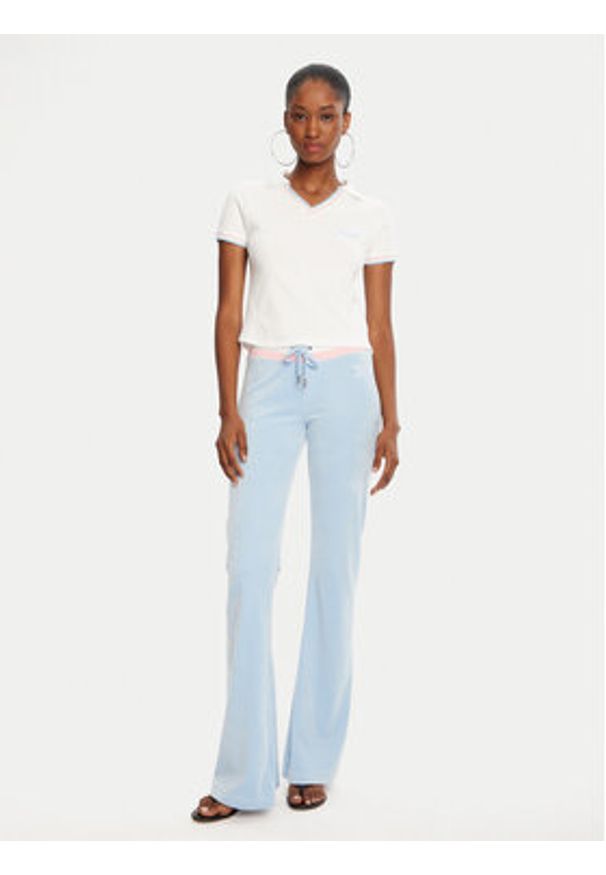 Juicy Couture Spodnie dresowe Velour JCWBJ225352 Błękitny Regular Fit. Kolor: niebieski. Materiał: syntetyk, welur