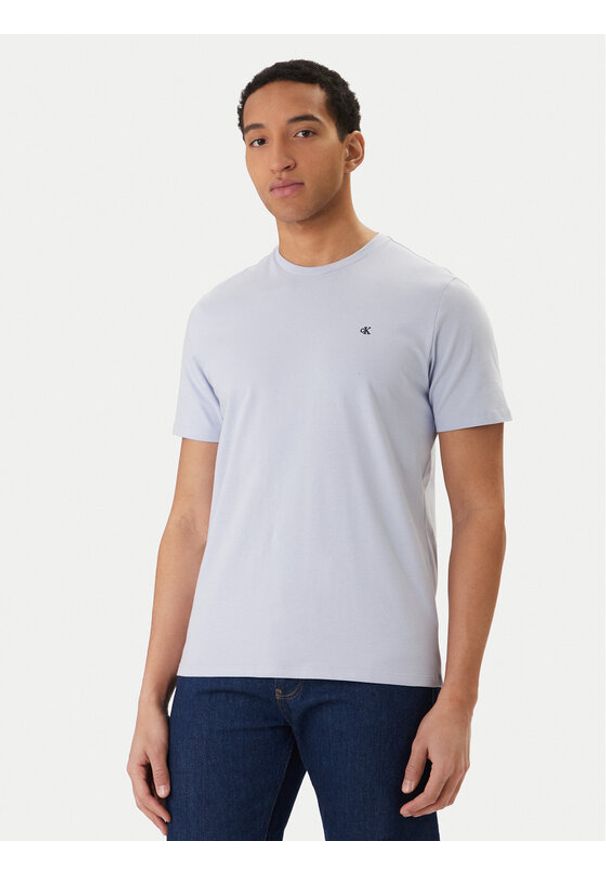 Calvin Klein Jeans T-Shirt Classic Monogram LV04RD254G Fioletowy Regular Fit. Kolor: fioletowy. Materiał: bawełna