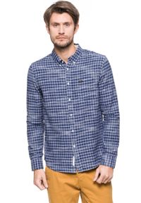 Lee - KOSZULA LEE BUTTON DOWN WASHED BLUE L880IOLR. Typ kołnierza: button down. Kolor: biały. Długość rękawa: długi rękaw. Długość: długie. Wzór: kratka. Styl: elegancki #5