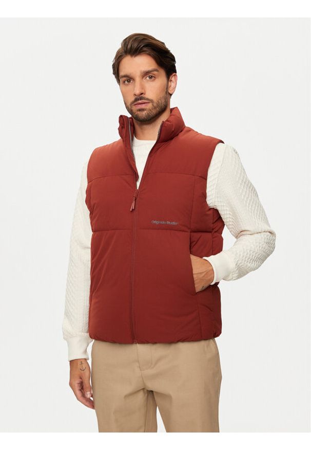 Jack & Jones - Jack&Jones Bezrękawnik Vesterbro 12260442 Brązowy Regular Fit. Kolor: brązowy. Materiał: syntetyk. Długość rękawa: bez rękawów