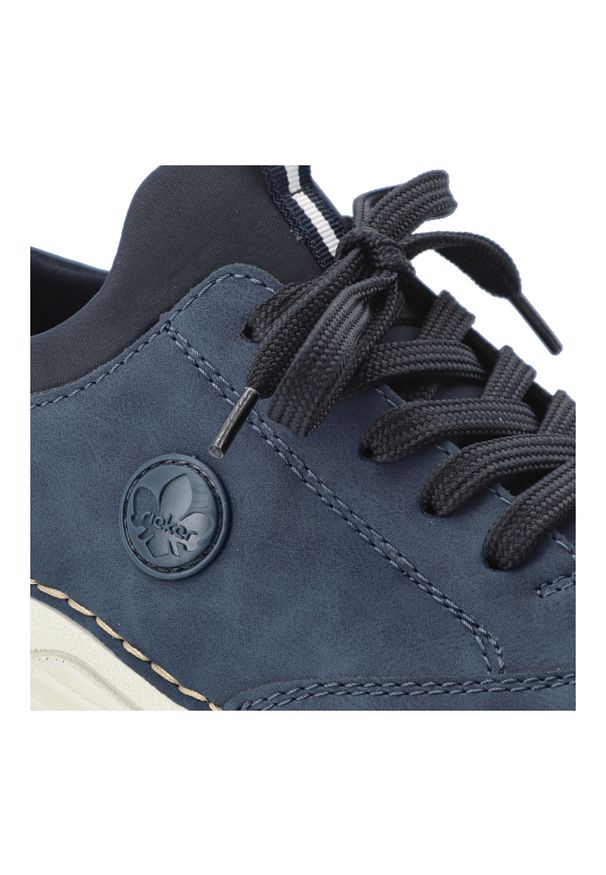 Półbuty damskie Rieker, cholewka ze skóry ekologicznej gładkiej klasyczne wsuwane lekka sportowa forma amortyzowana podeszwa, niebieskie, 44562-14. Okazja: na spacer, na co dzień. Zapięcie: bez zapięcia. Kolor: niebieski. Materiał: skóra ekologiczna. Szerokość cholewki: normalna. Wzór: gładki. Styl: klasyczny, sportowy