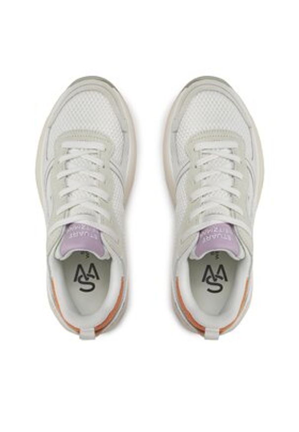 Stuart Weitzman Sneakersy Trainer SH318 Écru. Materiał: materiał