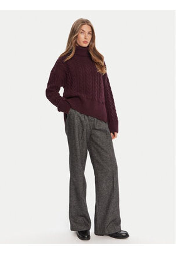 Barbour Golf Embleton LKN1692RE88 Bordowy Regular Fit. Typ kołnierza: golf. Kolor: czerwony. Materiał: wełna