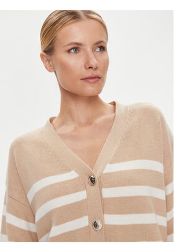 Guess Kardigan W4RR56 Z37L1 Beżowy Regular Fit. Kolor: beżowy. Materiał: bawełna