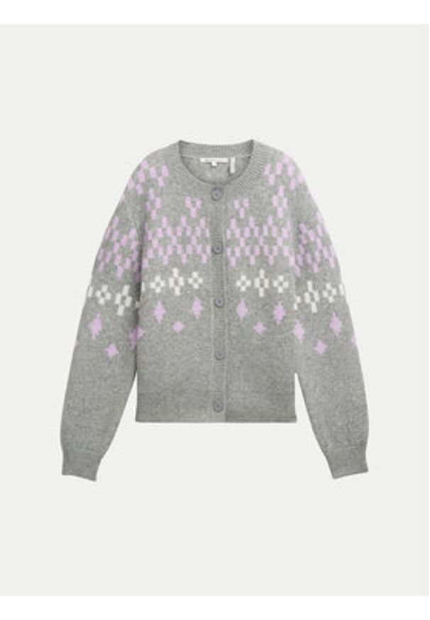 Tom Tailor Denim Kardigan 1043970 Szary Regular Fit. Kolor: szary. Materiał: syntetyk