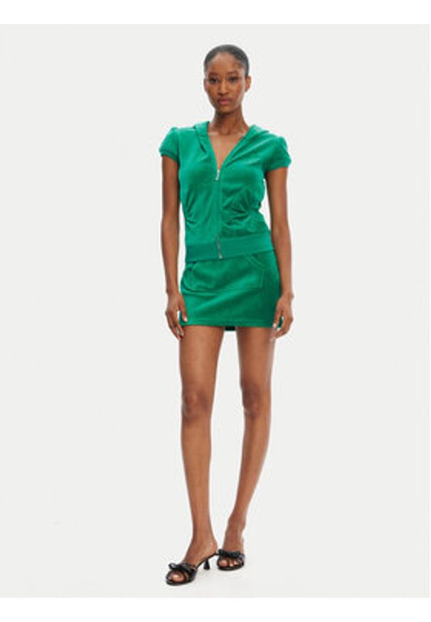 Juicy Couture Spódnica mini Heritage JCGGS125022 Zielony Slim Fit. Kolor: zielony. Materiał: bawełna
